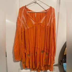 Free People boho tunic in coral